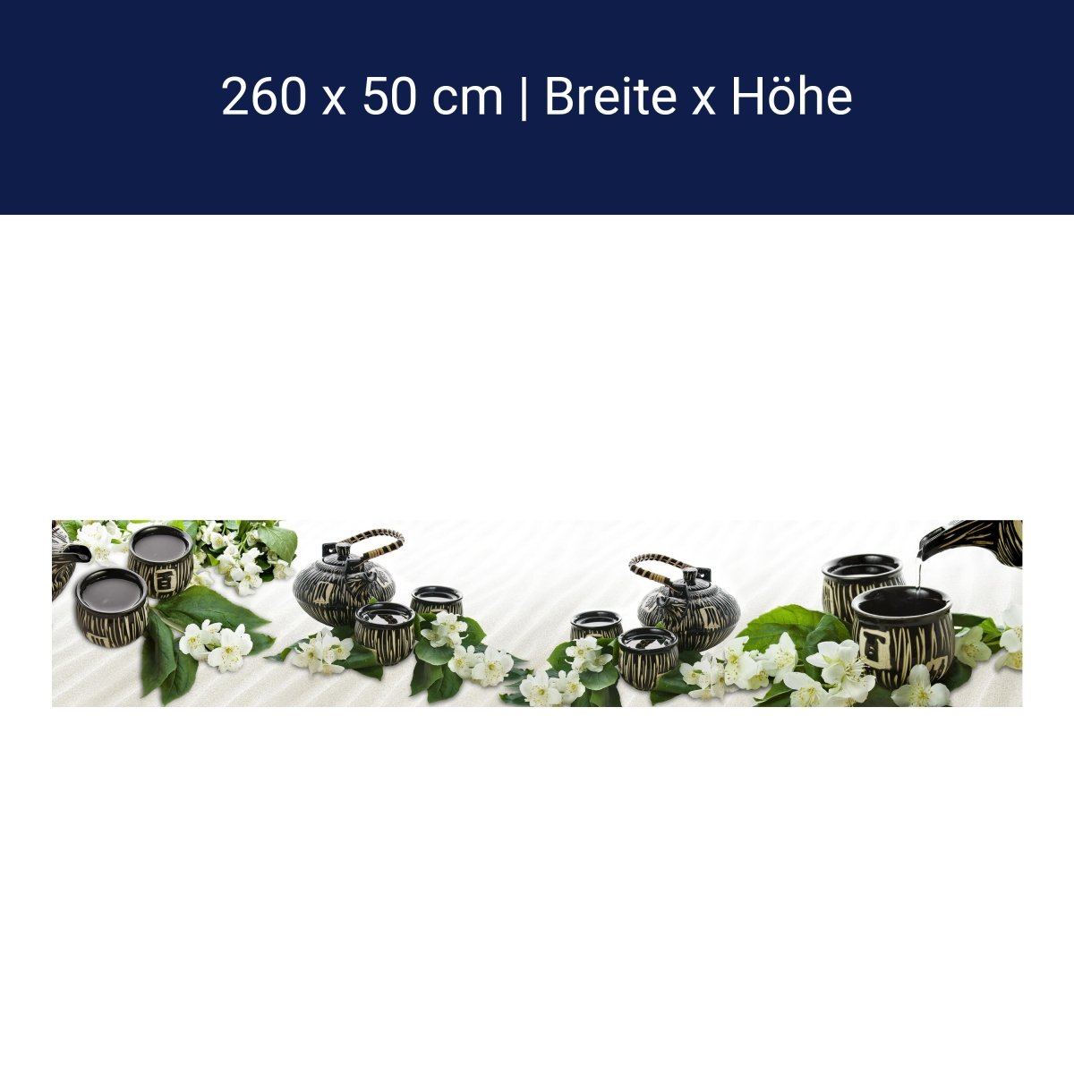 Küchenrückwand Tasse Schwarz Weiß Muster Tee Kanne M1155 Küchenrückwand Tasse Schwarz Weiß Muster Tee Kanne M1155