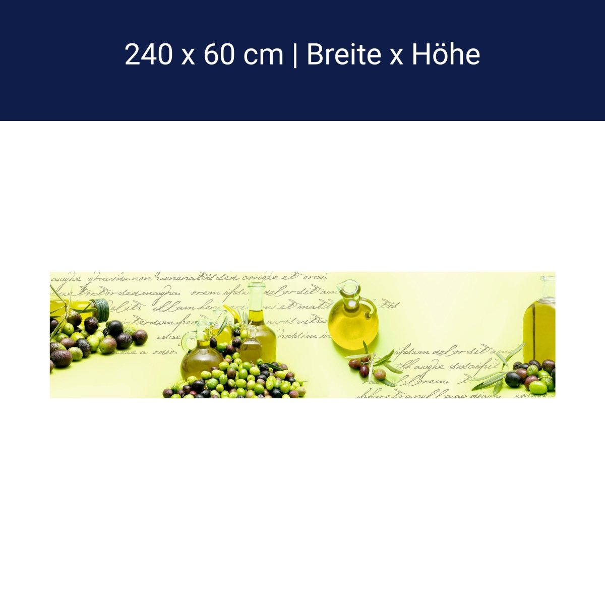 Küchenrückwand Oliven Öl Schrift Grün Flasche Glas M1157 Küchenrückwand Oliven Öl Schrift Grün Flasche Glas M1157