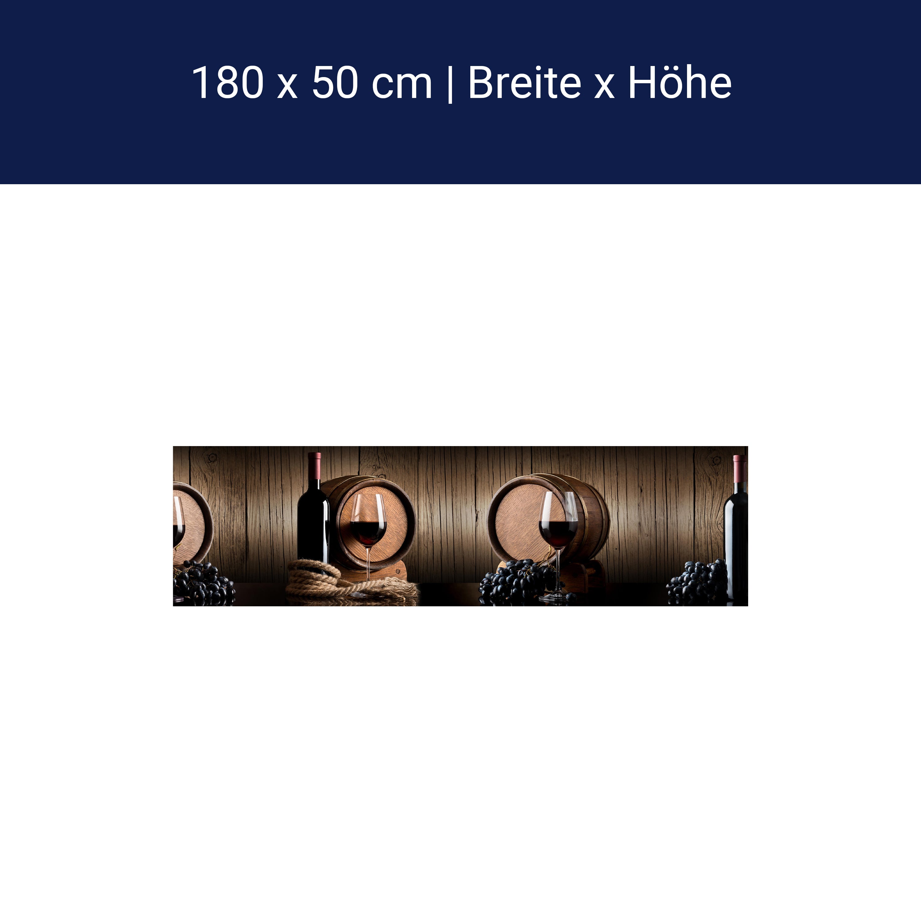 Küchenrückwand Wein Fass Dunkel Weintrauben Seil Holz M1160 Küchenrückwand Wein Fass Dunkel Weintrauben Seil Holz M1160