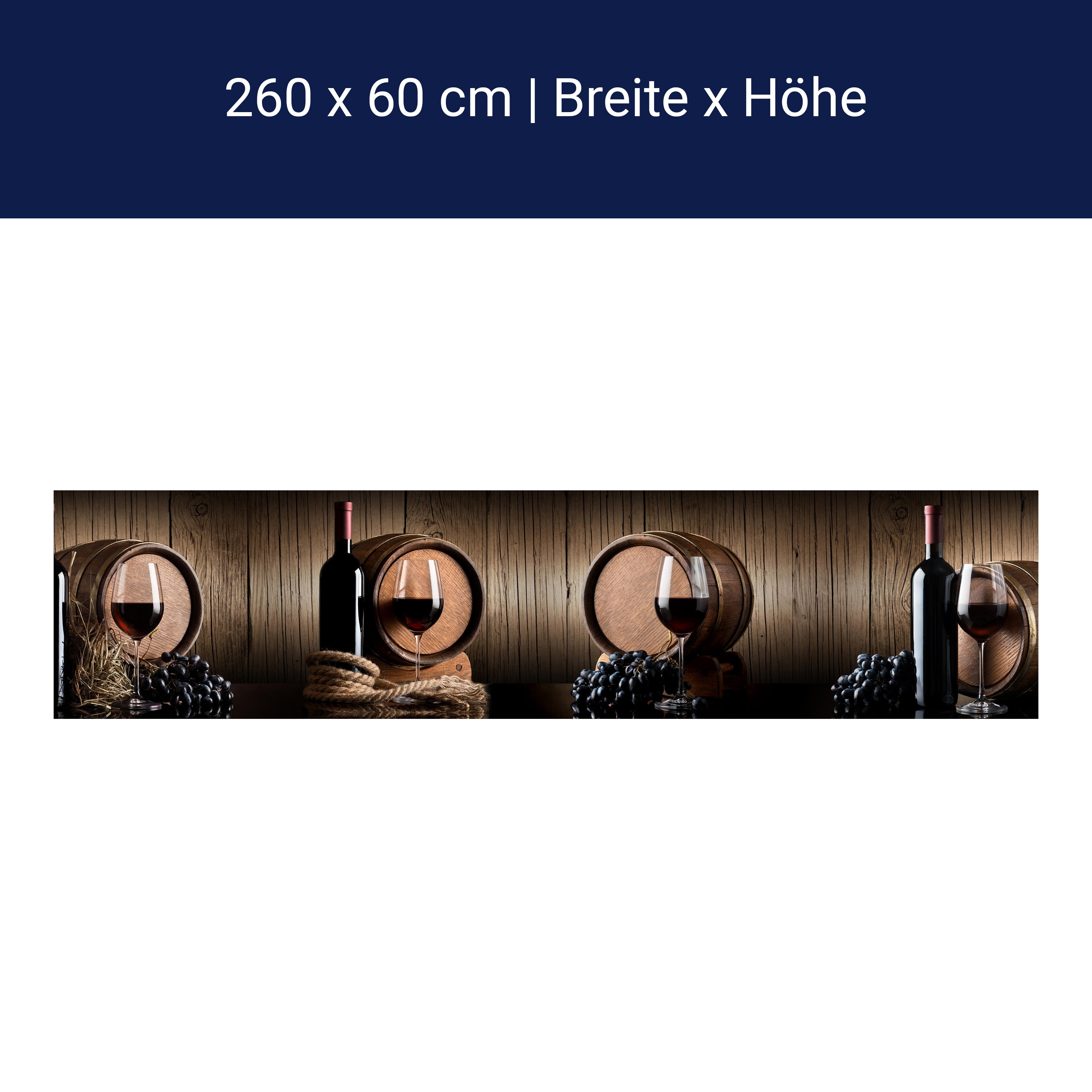 Küchenrückwand Wein Fass Dunkel Weintrauben Seil Holz M1160 Küchenrückwand Wein Fass Dunkel Weintrauben Seil Holz M1160