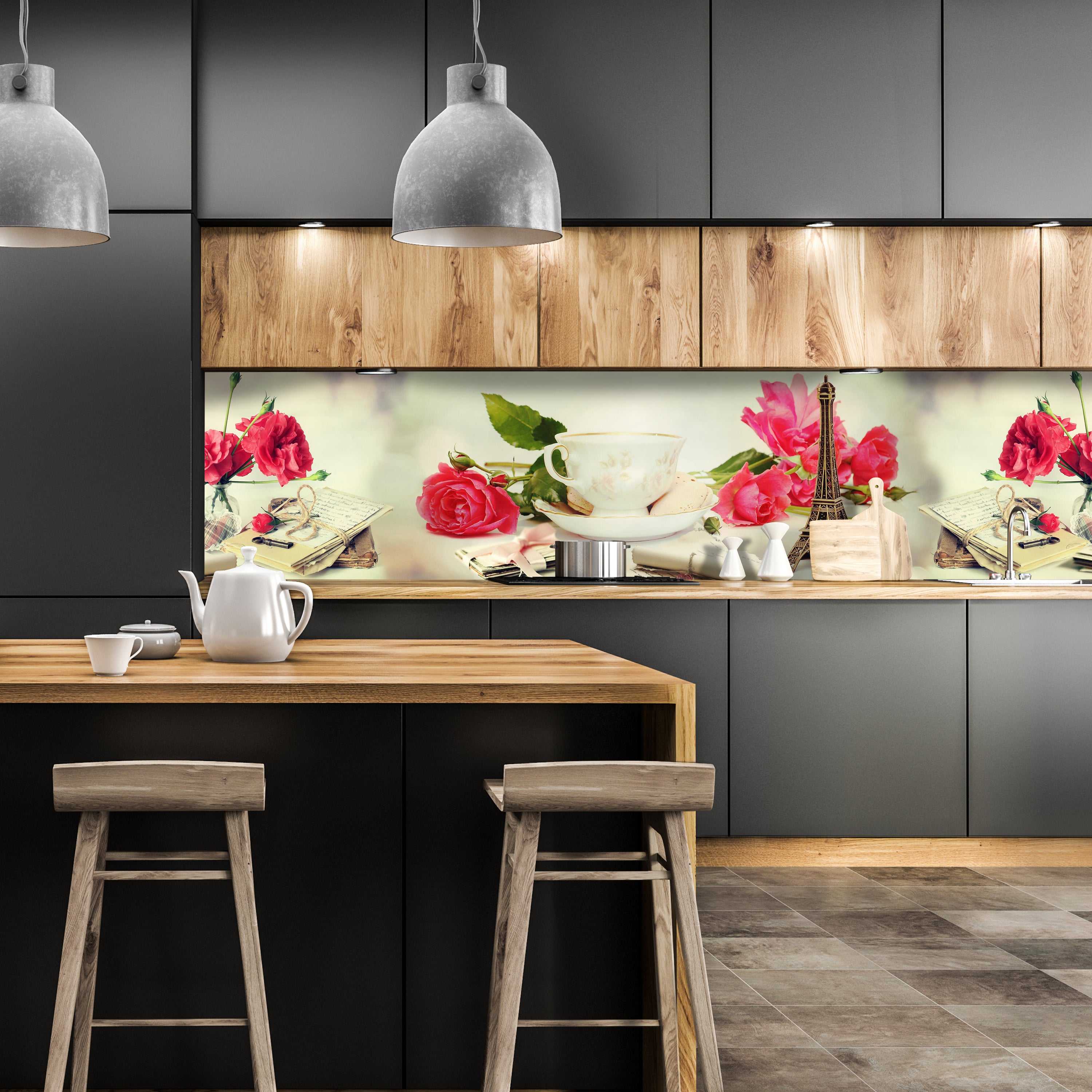 Küchenrückwand Eifelturm Rosen Briefe Schlüssel Tasse M1178 entdecken - Bild 1 Küchenrückwand Eifelturm Rosen Briefe Schlüssel Tasse M1178 entdecken - Bild 1