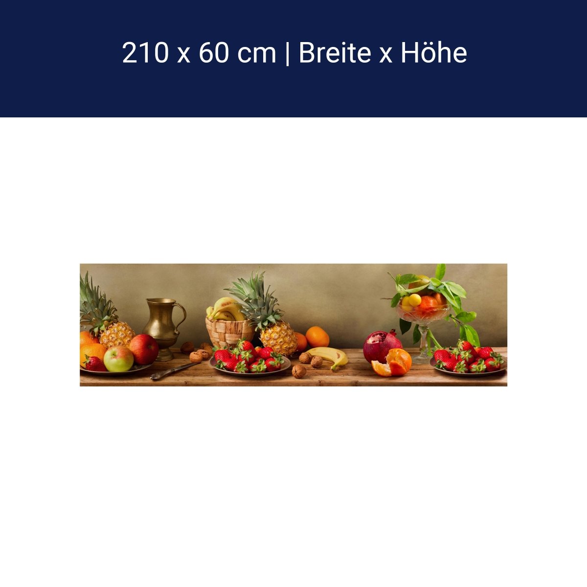 Küchenrückwand Obst Nüsse Erdbeeren Ananas Granatapfel M1180 Küchenrückwand Obst Nüsse Erdbeeren Ananas Granatapfel M1180