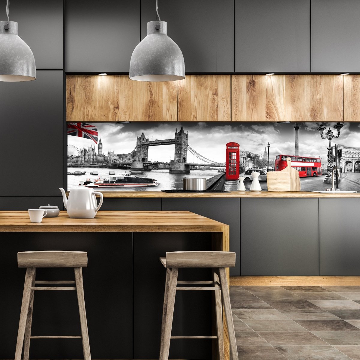 Küchenrückwand London Bus Schwarz Weiß Rot Schiff M1182 entdecken - Bild 1 Küchenrückwand London Bus Schwarz Weiß Rot Schiff M1182 entdecken - Bild 1