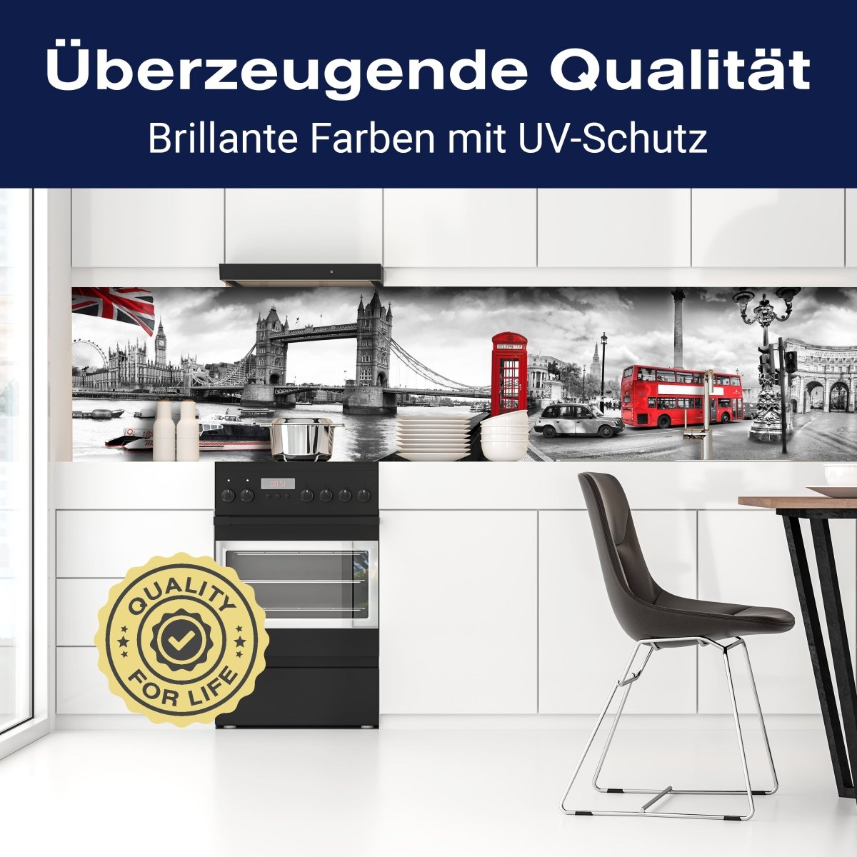 Küchenrückwand London Bus Schwarz Weiß Rot Schiff M1182 entdecken - Bild 2 Küchenrückwand London Bus Schwarz Weiß Rot Schiff M1182 entdecken - Bild 2