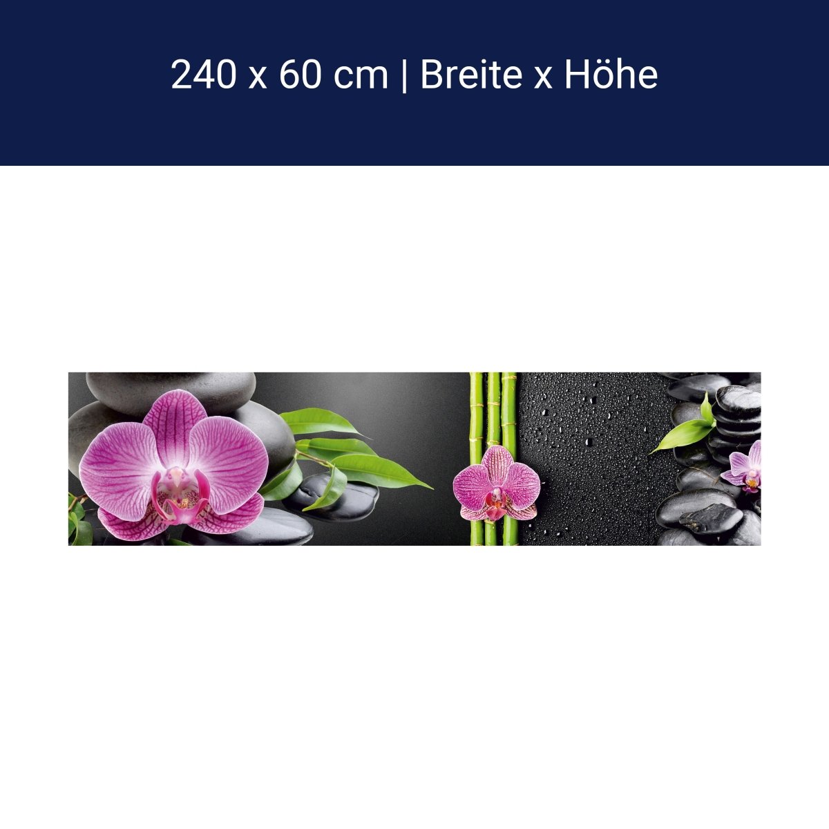 Küchenrückwand Bambus Steine Orchidee Magenta Tropfen M1184 Küchenrückwand Bambus Steine Orchidee Magenta Tropfen M1184
