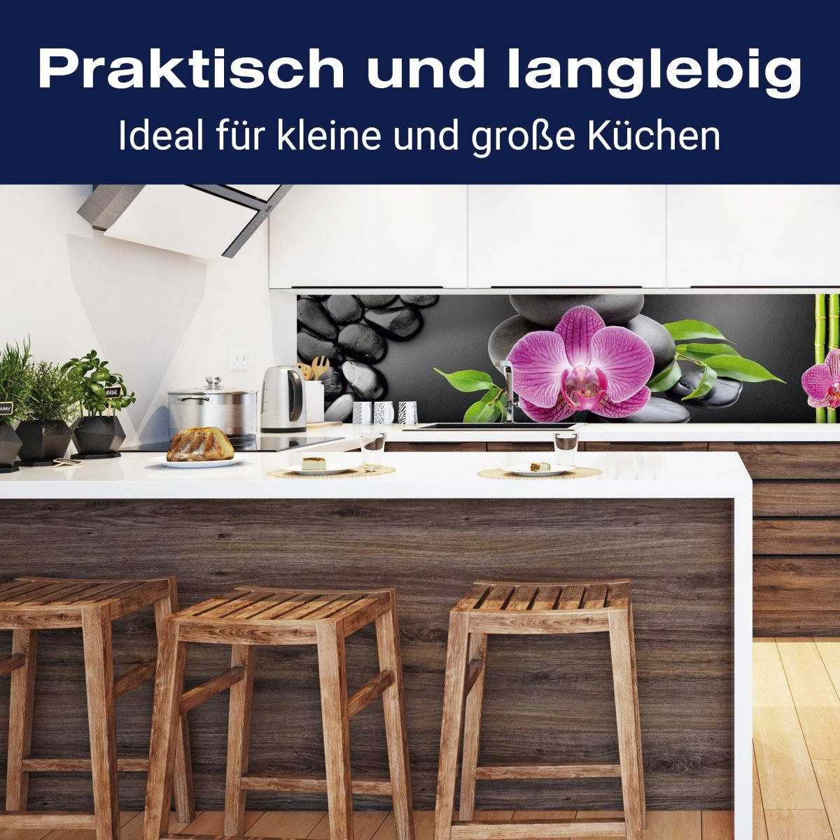 Küchenrückwand Bambus Steine Schwarz Orchidee Magenta M1185 entdecken - Bild 3 Küchenrückwand Bambus Steine Schwarz Orchidee Magenta M1185 entdecken - Bild 3