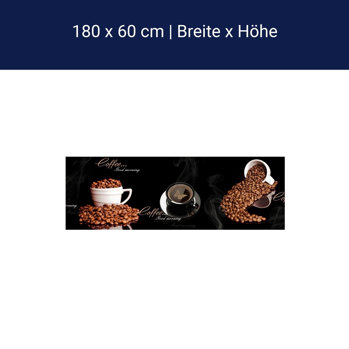 Küchenrückwand Kaffee Kaffeebohnen Tassen Schwarz M1192 Küchenrückwand Kaffee Kaffeebohnen Tassen Schwarz M1192