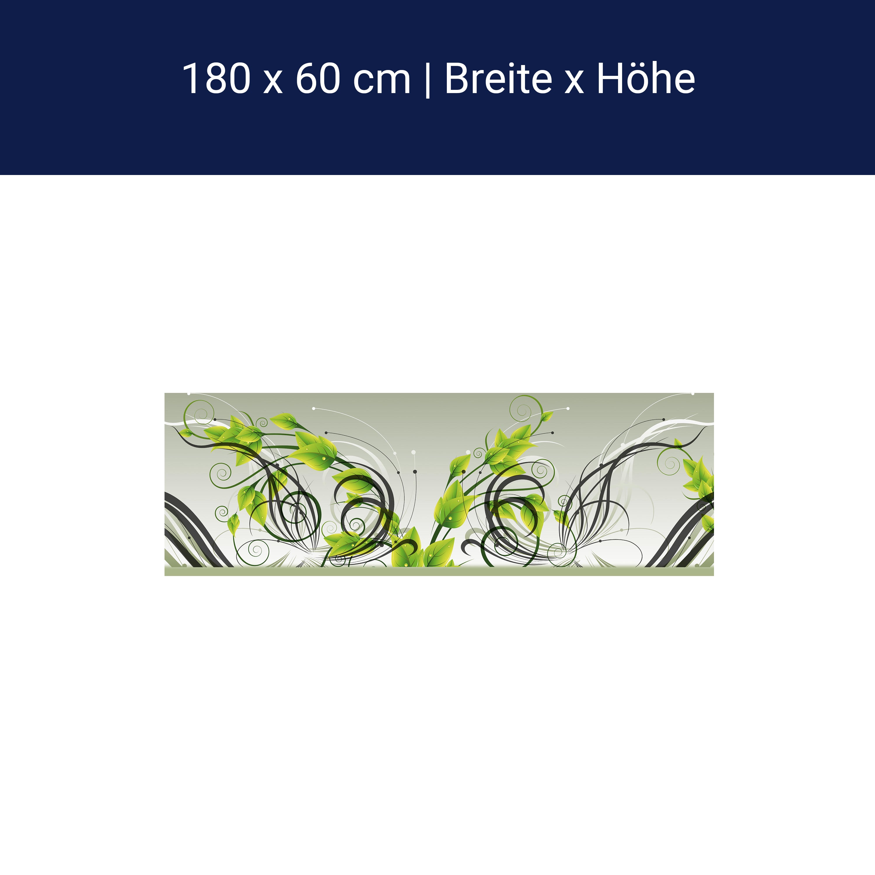 Küchenrückwand Tribal Blätter Grün Verlauf Ranken M1195 Küchenrückwand Tribal Blätter Grün Verlauf Ranken M1195