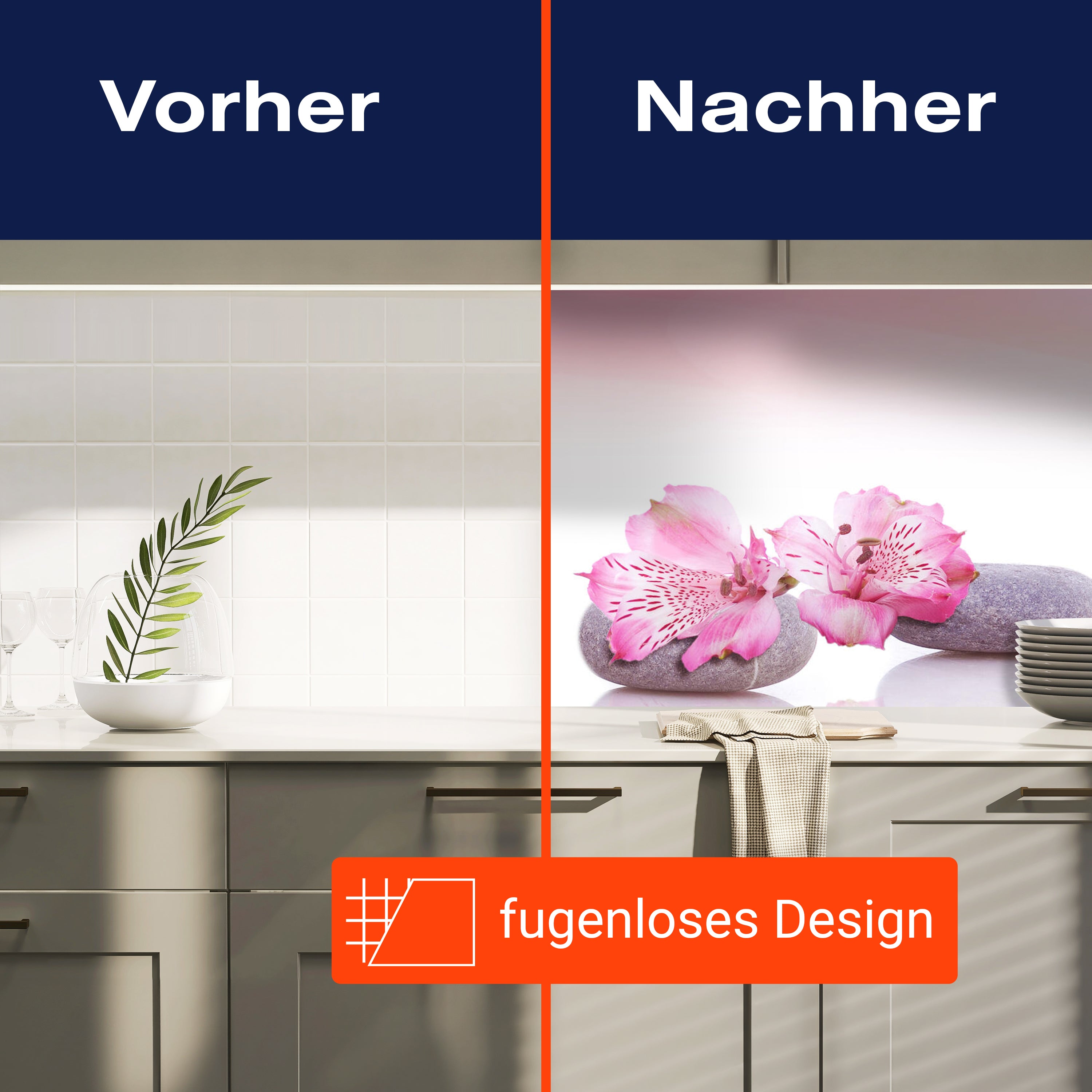 Küchenrückwand Steine Linien Spiegelung Rosa Blüten M1198 entdecken - Bild 9 Küchenrückwand Steine Linien Spiegelung Rosa Blüten M1198 entdecken - Bild 9