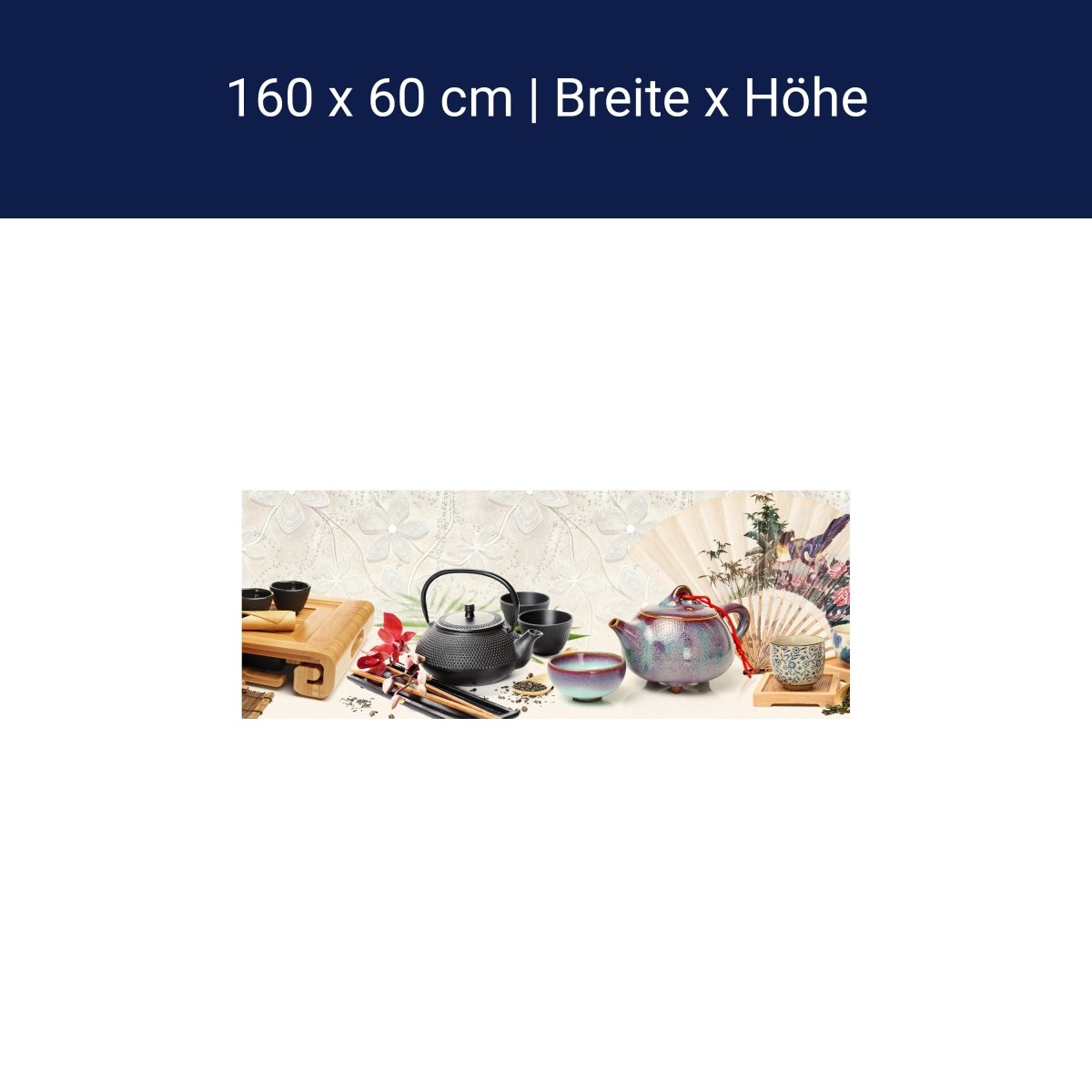 Küchenrückwand Tee Kanne Holz Stäbchen Asiatisch Bunt M1201 Küchenrückwand Tee Kanne Holz Stäbchen Asiatisch Bunt M1201