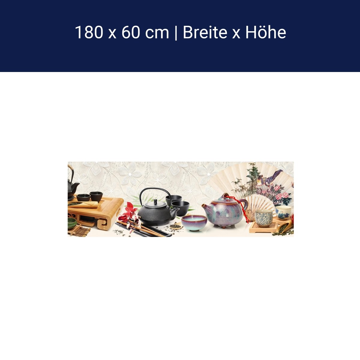 Küchenrückwand Tee Kanne Holz Stäbchen Asiatisch Bunt M1201 Küchenrückwand Tee Kanne Holz Stäbchen Asiatisch Bunt M1201