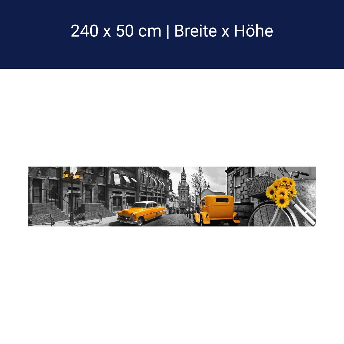 Küchenrückwand Auto Schwarz Weiß Fahrrad Laterne Gelb M1206 Küchenrückwand Auto Schwarz Weiß Fahrrad Laterne Gelb M1206