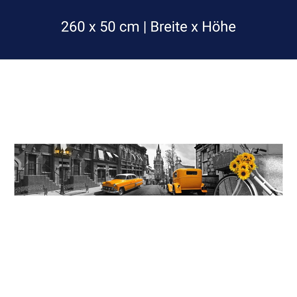 Küchenrückwand Auto Schwarz Weiß Fahrrad Laterne Gelb M1206 Küchenrückwand Auto Schwarz Weiß Fahrrad Laterne Gelb M1206