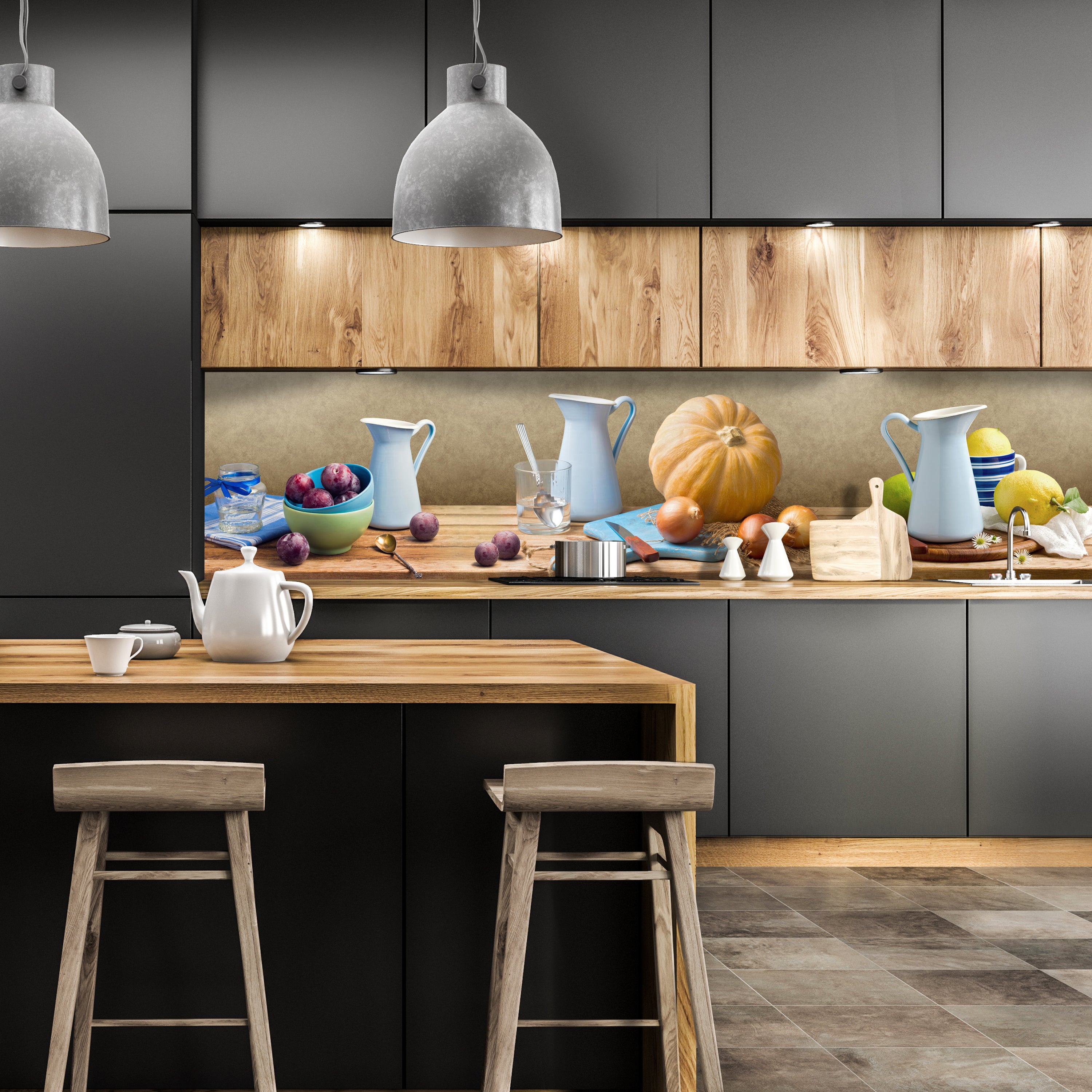 Küchenrückwand Collage Herbst Brett Holz M1219 entdecken - Bild 1 Küchenrückwand Collage Herbst Brett Holz M1219 entdecken - Bild 1