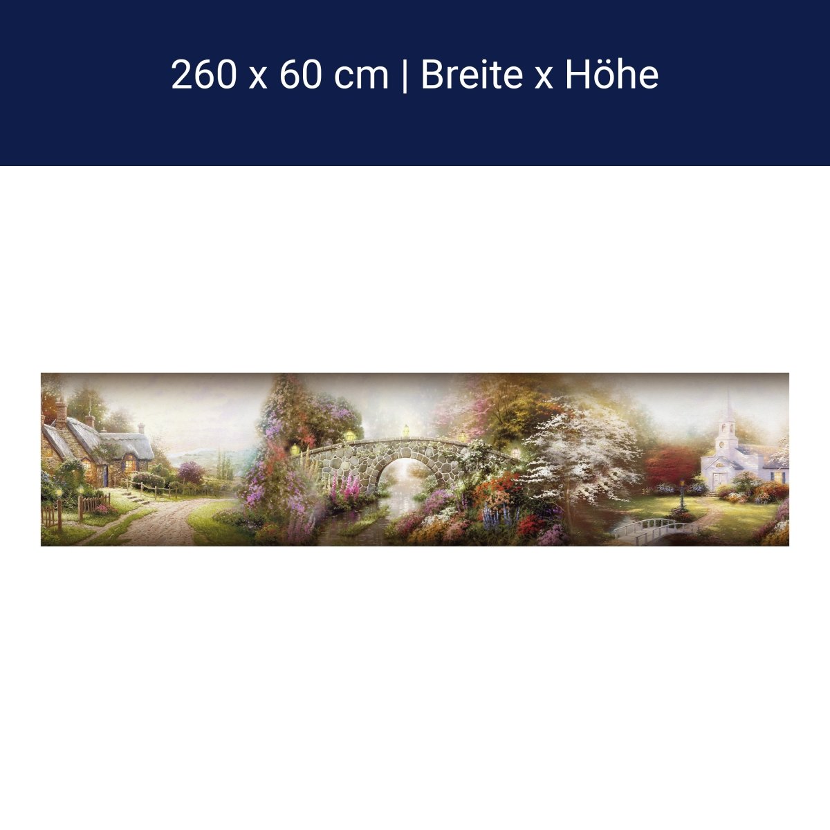 Küchenrückwand Gemalt Dorf Kirche Bach Weg Pflanzen M1232 Küchenrückwand Gemalt Dorf Kirche Bach Weg Pflanzen M1232