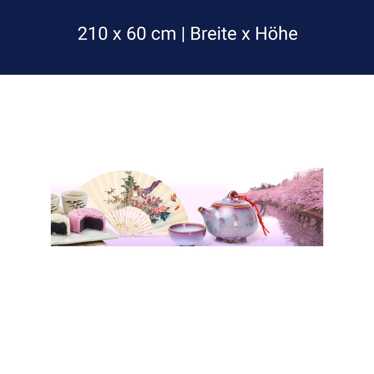 Küchenrückwand Teekanne Kuchen Teetassen Fächer M1259 Küchenrückwand Teekanne Kuchen Teetassen Fächer M1259