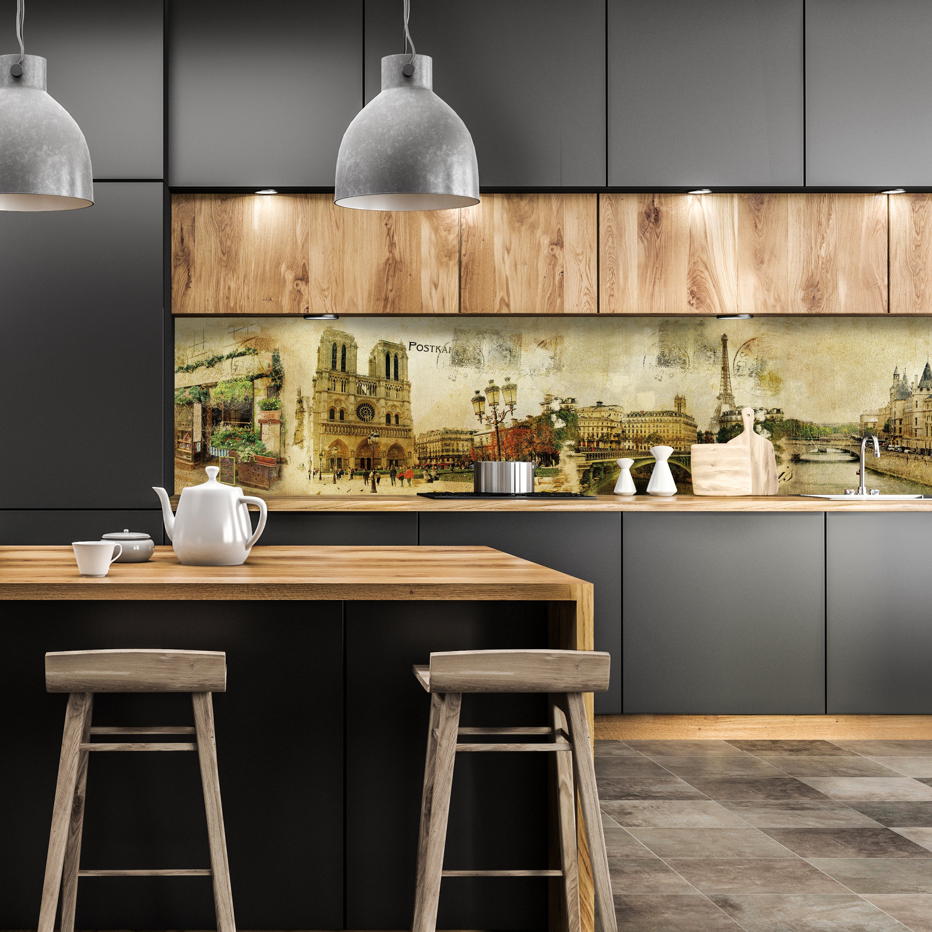 Küchenrückwand Eiffelturm Notre-Dame Postkarte Fluss M1263 entdecken - Bild 1 Küchenrückwand Eiffelturm Notre-Dame Postkarte Fluss M1263 entdecken - Bild 1