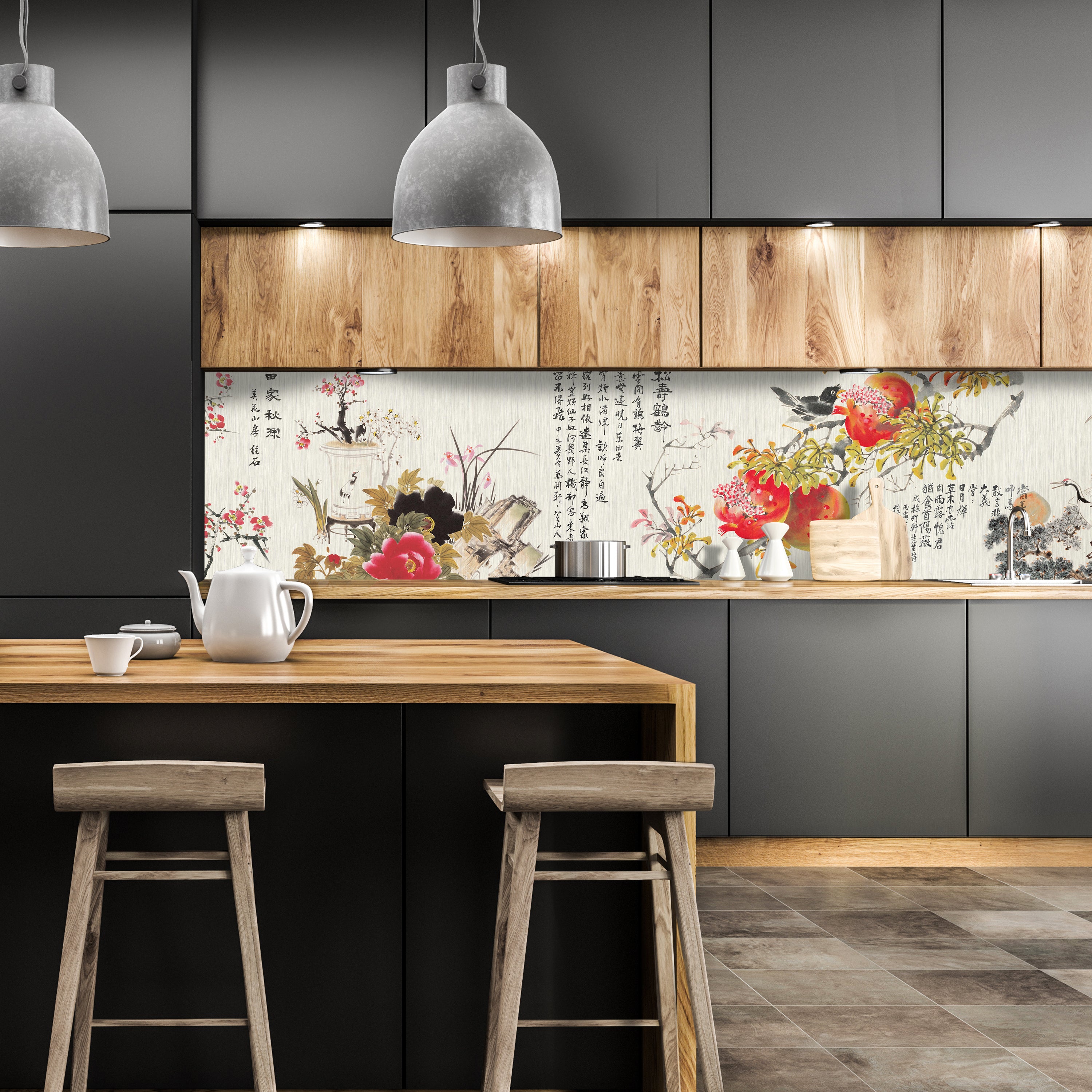 Küchenrückwand Blumen Äste Zweige Blätter Blumentopf M1269 entdecken - Bild 1 Küchenrückwand Blumen Äste Zweige Blätter Blumentopf M1269 entdecken - Bild 1