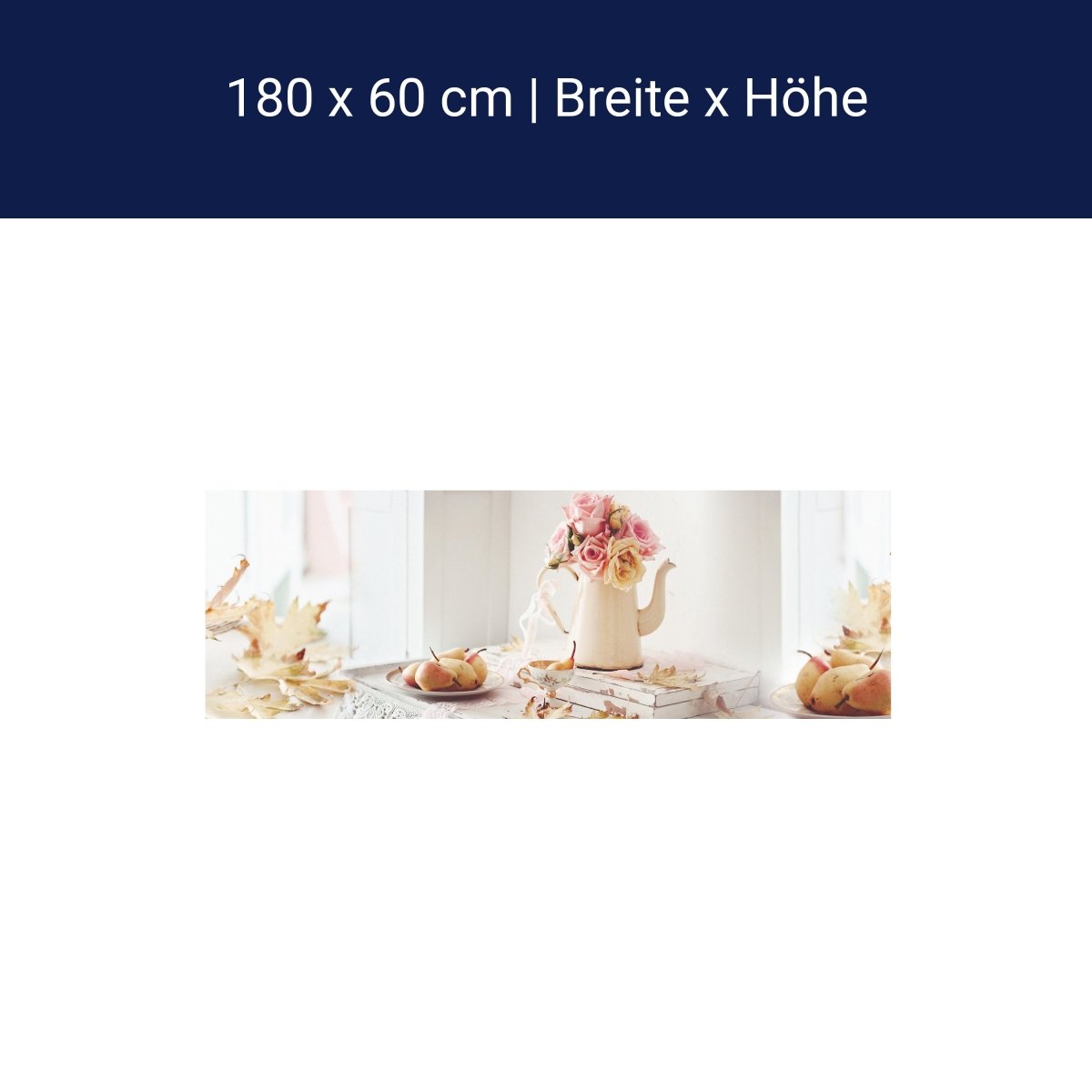 Küchenrückwand Rosen Kanne Birnen Blütenblätter Bücher M1273 Küchenrückwand Rosen Kanne Birnen Blütenblätter Bücher M1273