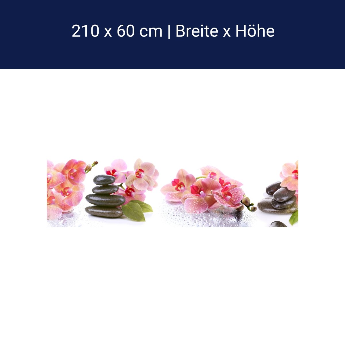 Küchenrückwand Orchidee Blätter Steine Wasser M1280 Küchenrückwand Orchidee Blätter Steine Wasser M1280