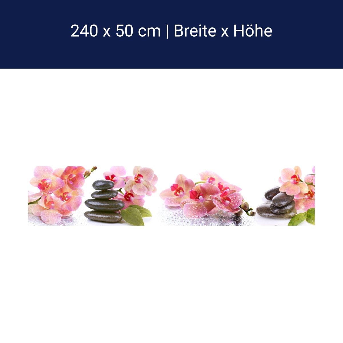 Küchenrückwand Orchidee Blätter Steine Wasser M1280 Küchenrückwand Orchidee Blätter Steine Wasser M1280
