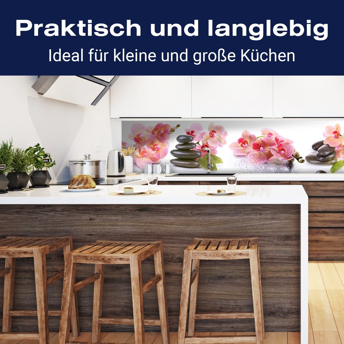 Küchenrückwand Orchidee Blätter Steine Wasser M1280 entdecken - Bild 3 Küchenrückwand Orchidee Blätter Steine Wasser M1280 entdecken - Bild 3