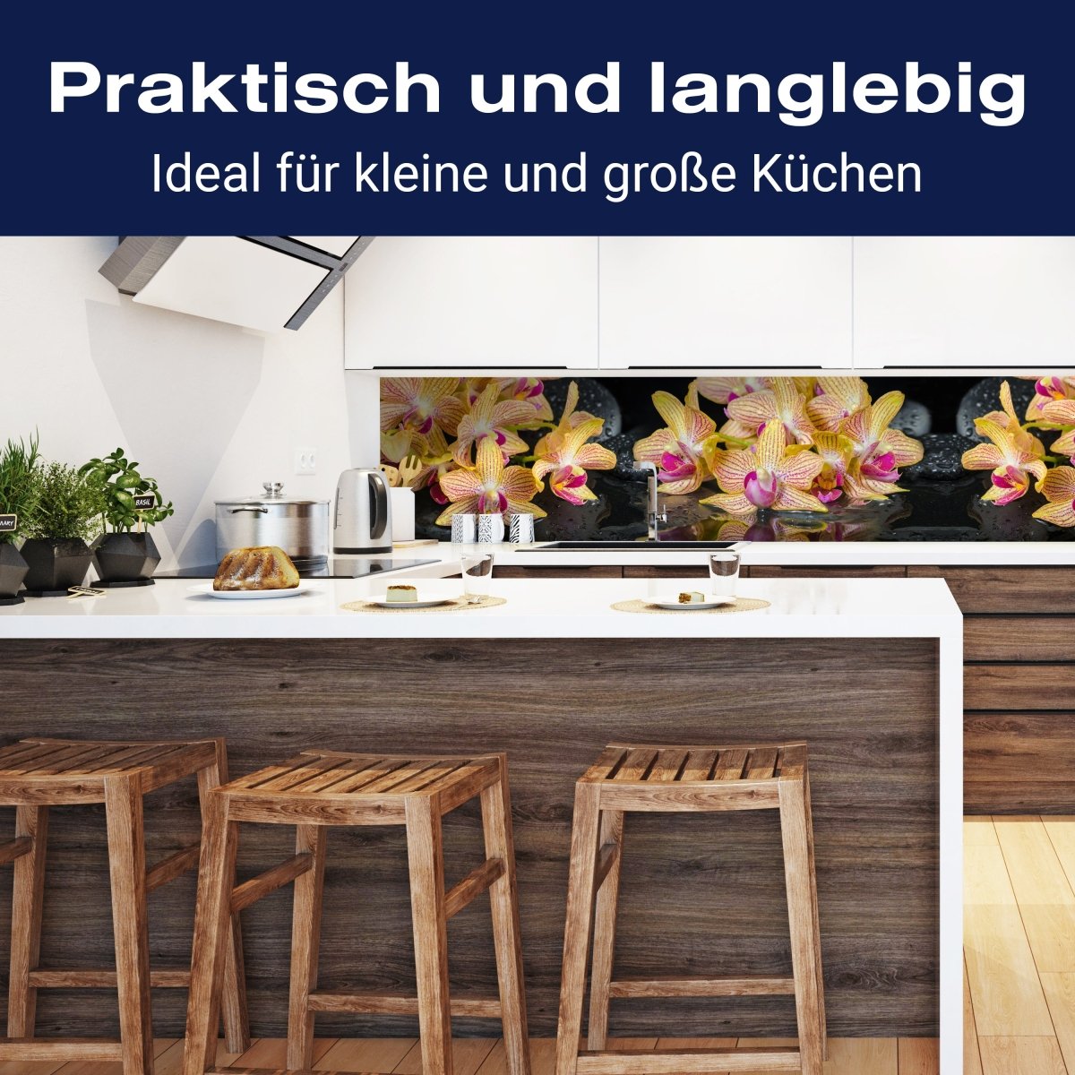 Küchenrückwand Orchidee Steine Wasser M1286 entdecken - Bild 3 Küchenrückwand Orchidee Steine Wasser M1286 entdecken - Bild 3