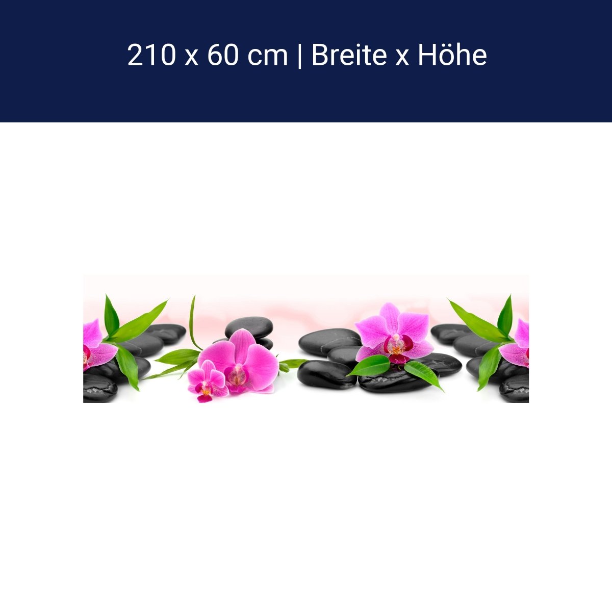 Küchenrückwand Orchidee Steine Blätter Bambus M1290 Küchenrückwand Orchidee Steine Blätter Bambus M1290