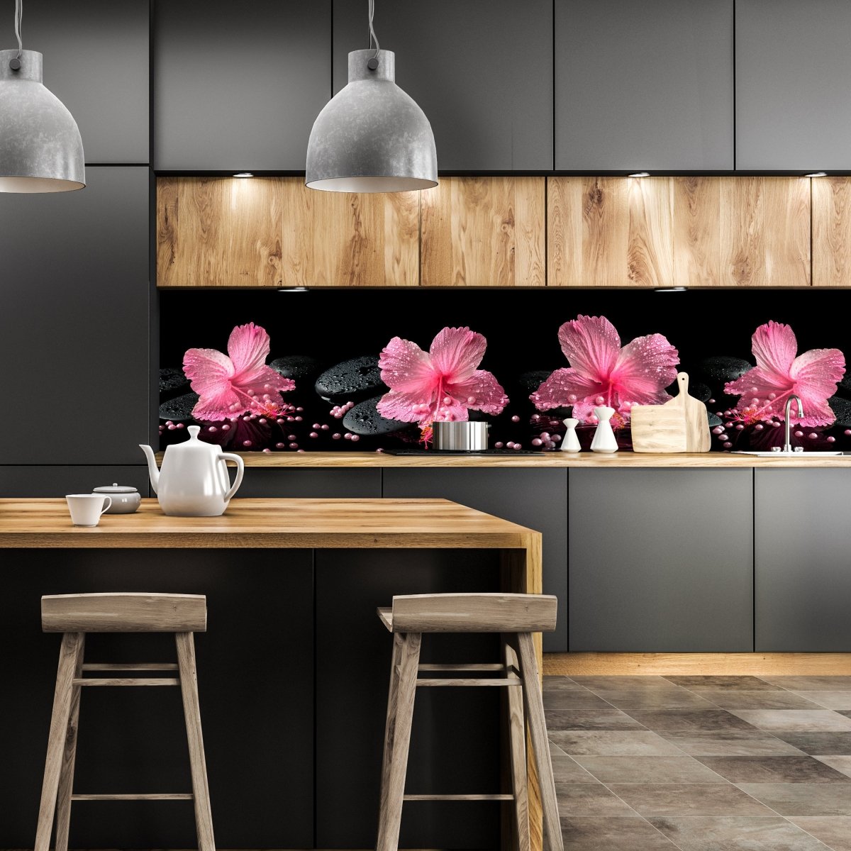 Küchenrückwand Blume Steine Perlen M1307 entdecken - Bild 1 Küchenrückwand Blume Steine Perlen M1307 entdecken - Bild 1