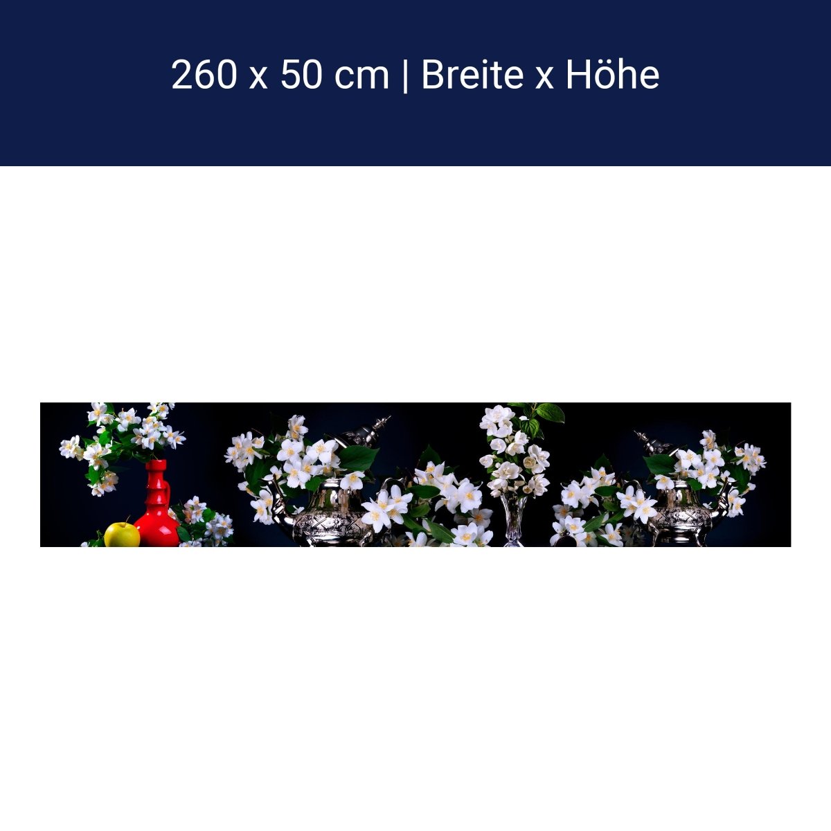 Küchenrückwand Apfel Vasen Zweige Blätter M1327 Küchenrückwand Apfel Vasen Zweige Blätter M1327