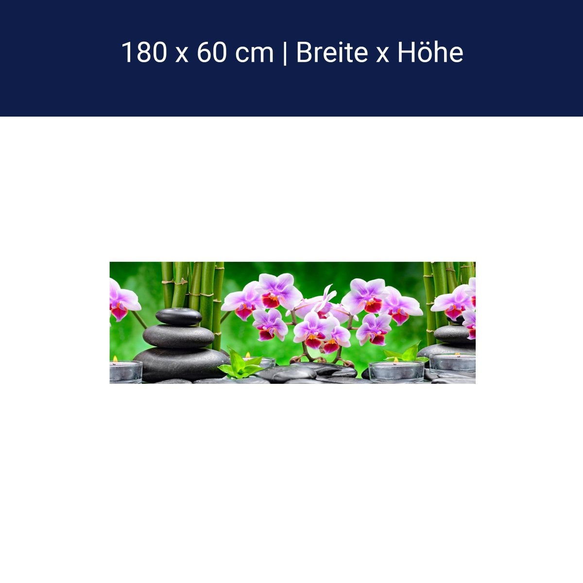 Küchenrückwand Steine schwarz orchidee bambus kerzen M1350 Küchenrückwand Steine schwarz orchidee bambus kerzen M1350