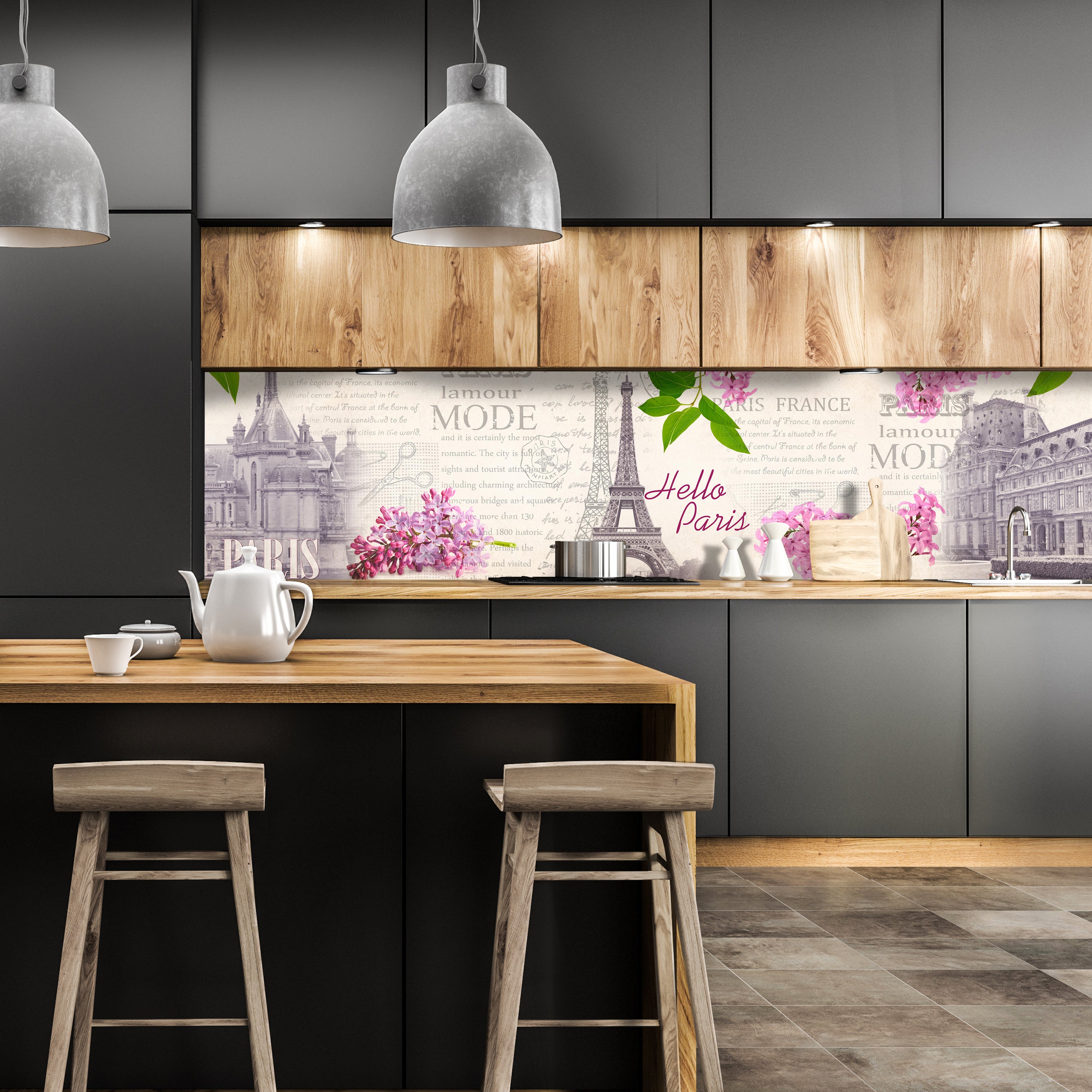 Küchenrückwand Paris Eifelturm Blüten pink rosa text M1389 entdecken - Bild 1 Küchenrückwand Paris Eifelturm Blüten pink rosa text M1389 entdecken - Bild 1