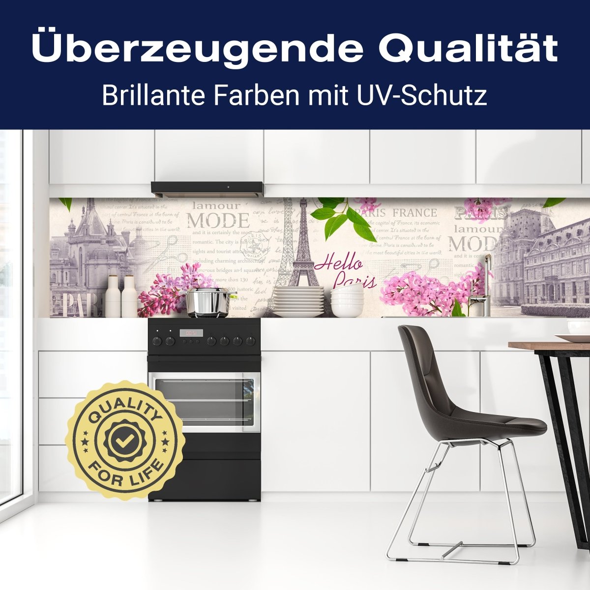 Küchenrückwand Paris Eifelturm Blüten pink rosa text M1389 entdecken - Bild 2 Küchenrückwand Paris Eifelturm Blüten pink rosa text M1389 entdecken - Bild 2