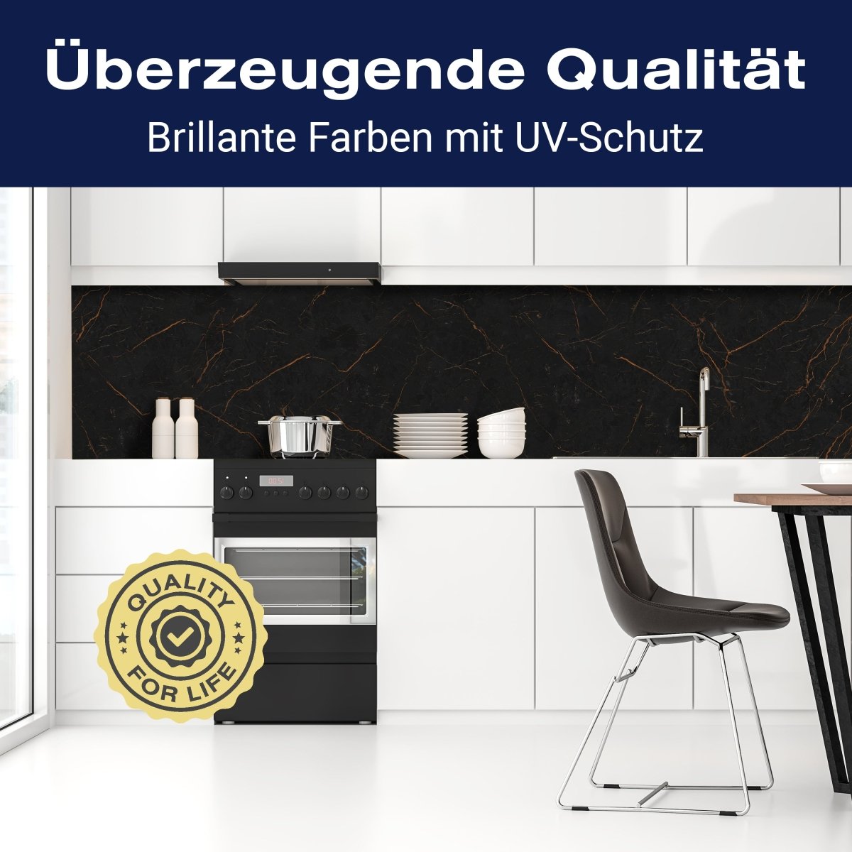 Küchenrückwand schwarzer Marmor, Stein M1423 entdecken - Bild 2 Küchenrückwand schwarzer Marmor, Stein M1423 entdecken - Bild 2