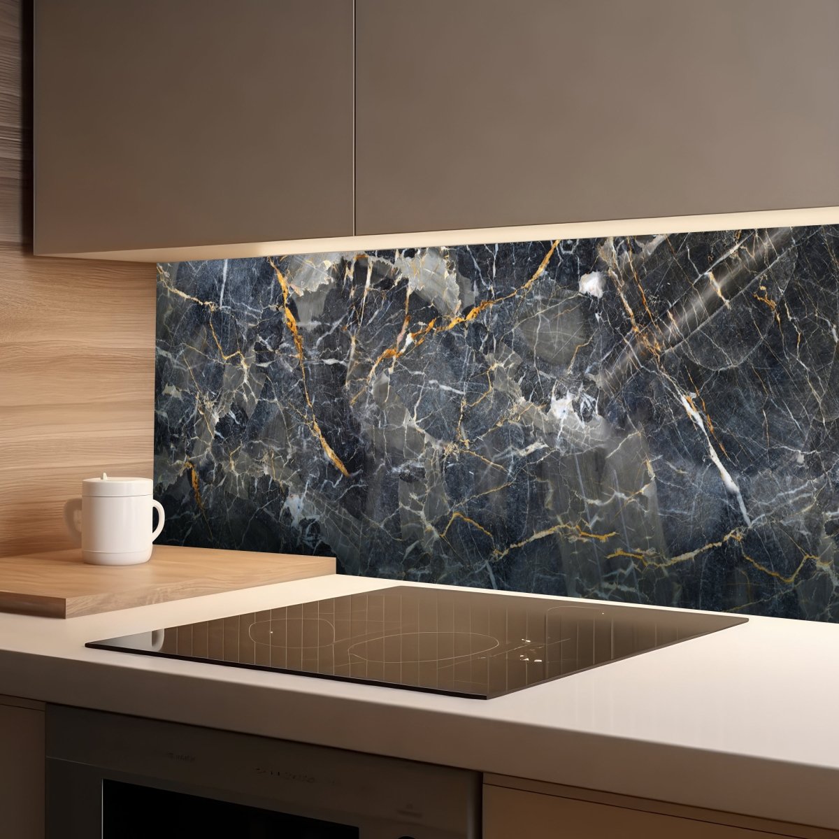 Küchenrückwand schwarzer Marmor, Stein M1425 entdecken - Bild 1 Küchenrückwand schwarzer Marmor, Stein M1425 entdecken - Bild 1