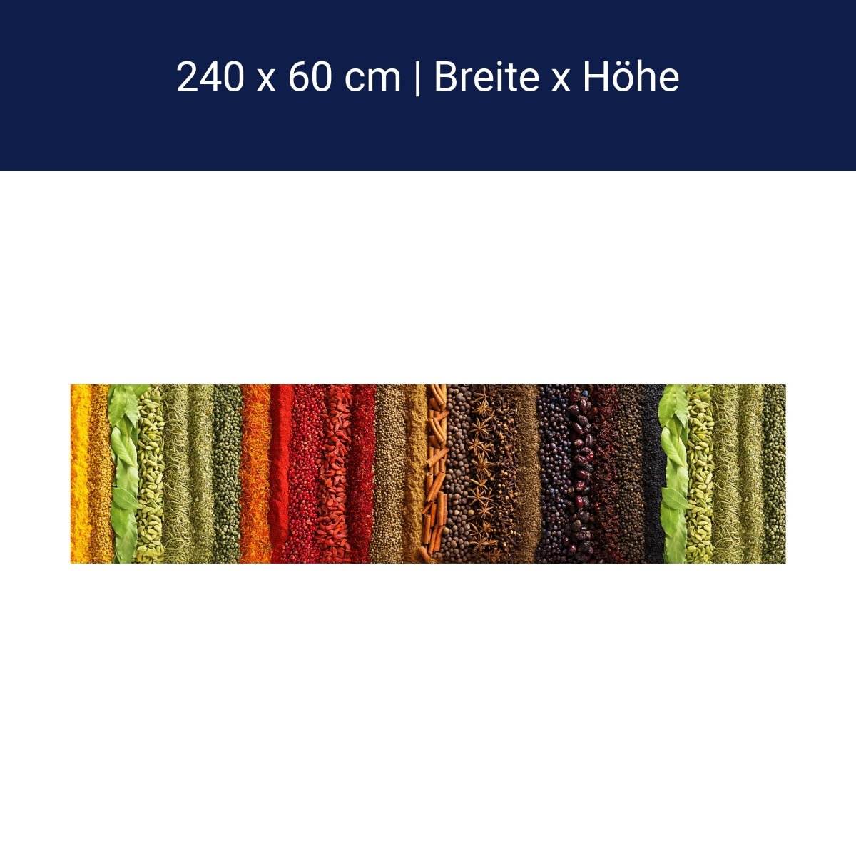 Küchenrückwand bunte Gewürze, Pulver M1435 Küchenrückwand bunte Gewürze, Pulver M1435