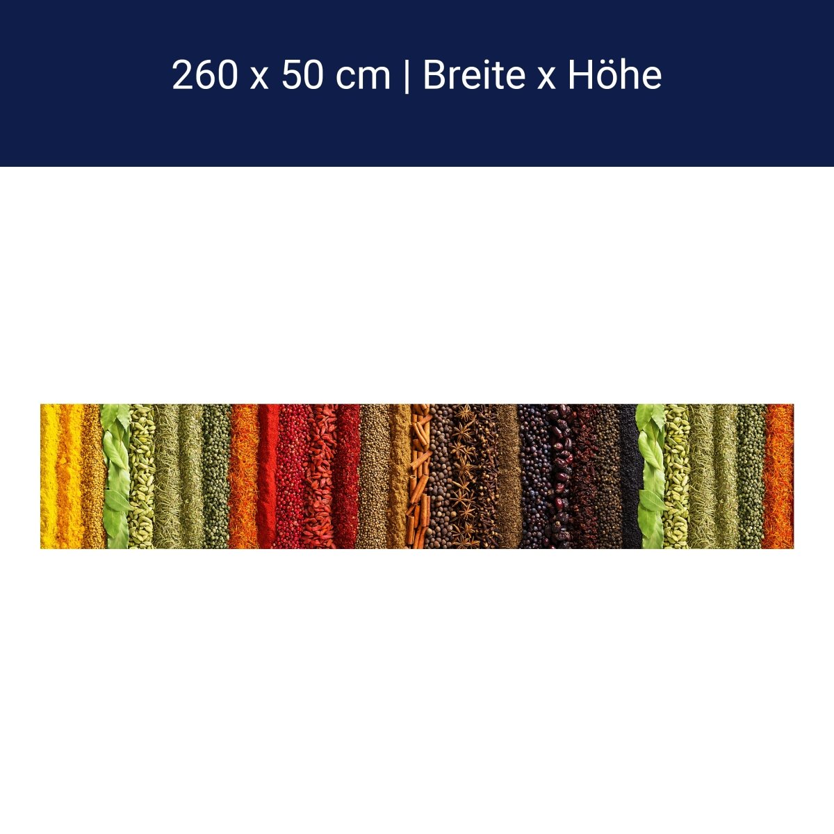 Küchenrückwand bunte Gewürze, Pulver M1435 Küchenrückwand bunte Gewürze, Pulver M1435
