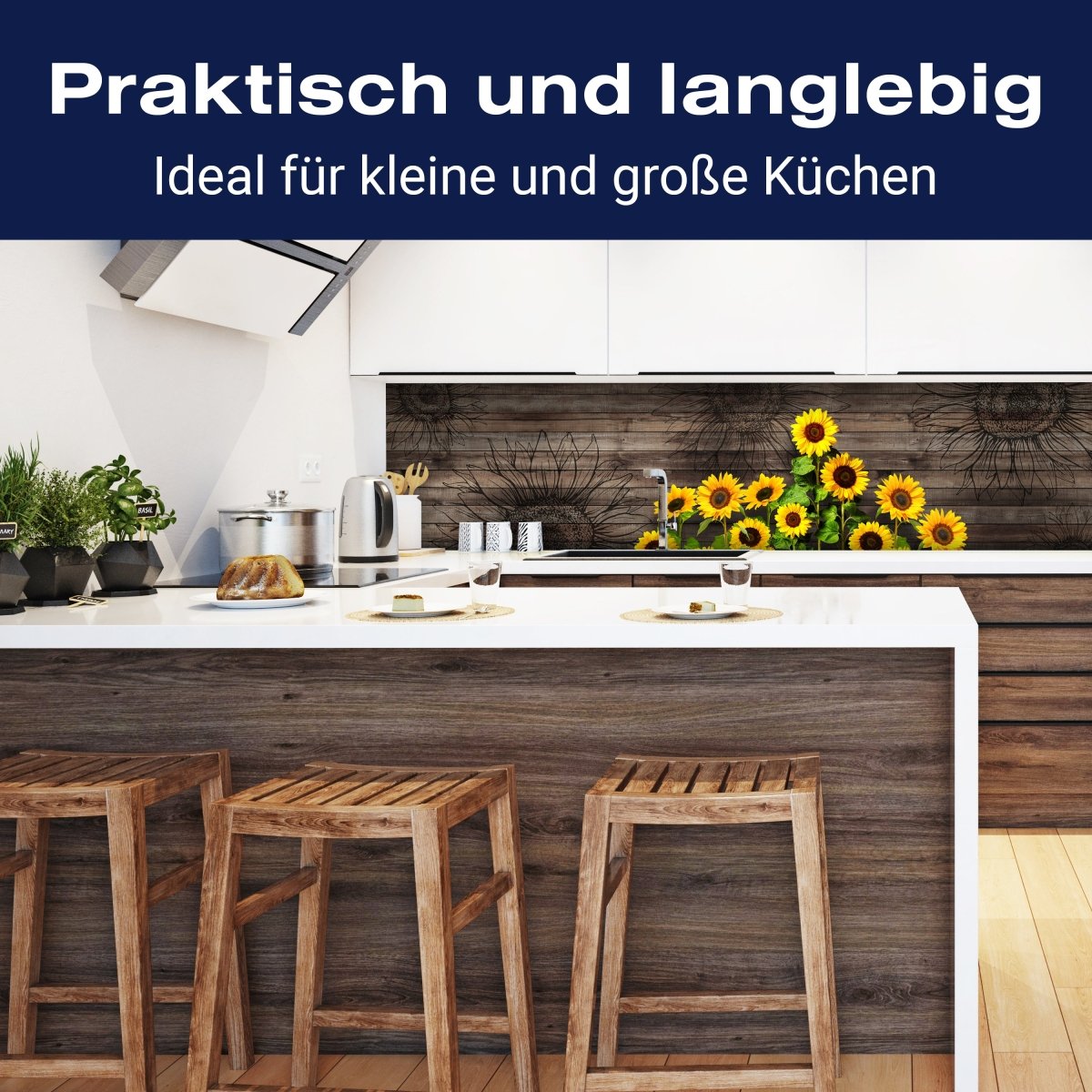 Küchenrückwand Sonnenblumen, Holz M1436 entdecken - Bild 3 Küchenrückwand Sonnenblumen, Holz M1436 entdecken - Bild 3