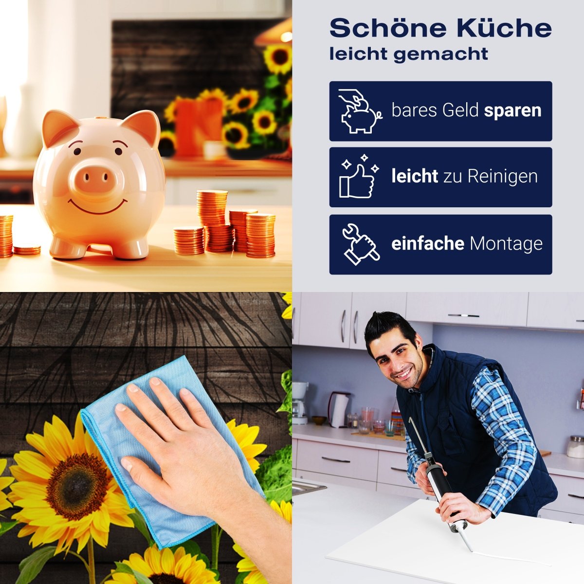 Küchenrückwand Sonnenblumen, Holz M1436 entdecken - Bild 7 Küchenrückwand Sonnenblumen, Holz M1436 entdecken - Bild 7