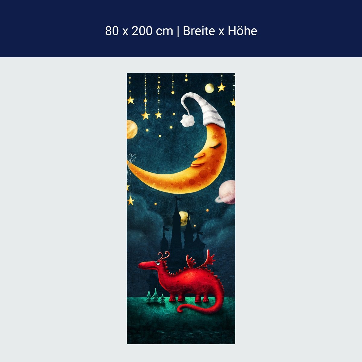 Türtapete Drache, Mond, Sterne M1517 Türtapete Drache, Mond, Sterne M1517