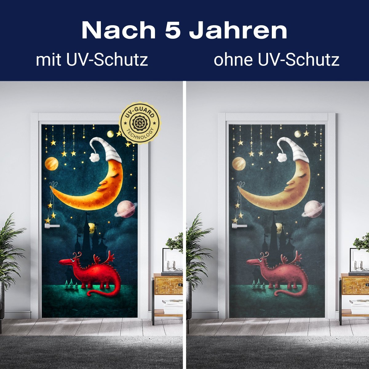 Türtapete Drache, Mond, Sterne M1517 - Bild 4 Türtapete Drache, Mond, Sterne M1517 - Bild 4