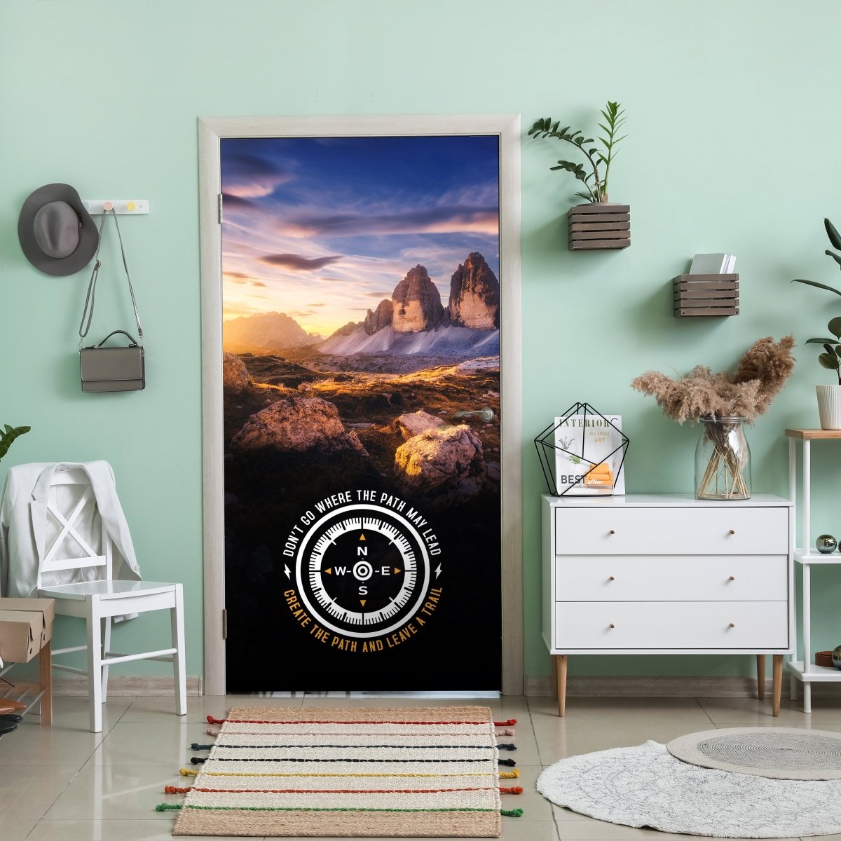 Türtapete Motivation, Kompass, Berge M1518 - Bild 1 Türtapete Motivation, Kompass, Berge M1518 - Bild 1