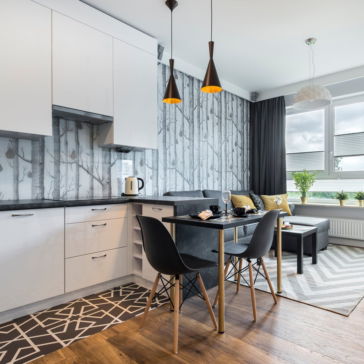 Ideen Wandgestaltung Küche Tapete