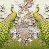 Fototapete grüne Pfaue Kunst Blumen M6585