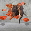 Fototapete 3D Optik Elefant Ziegelsteine M6618