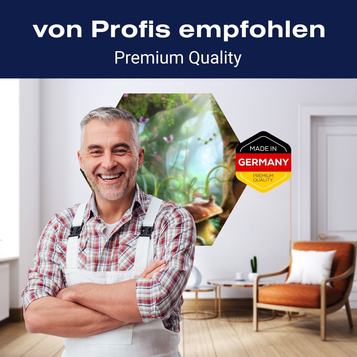 Hexagon-Fototapete Märchenwald mit Pilzhäusern M0010 - Bild 5