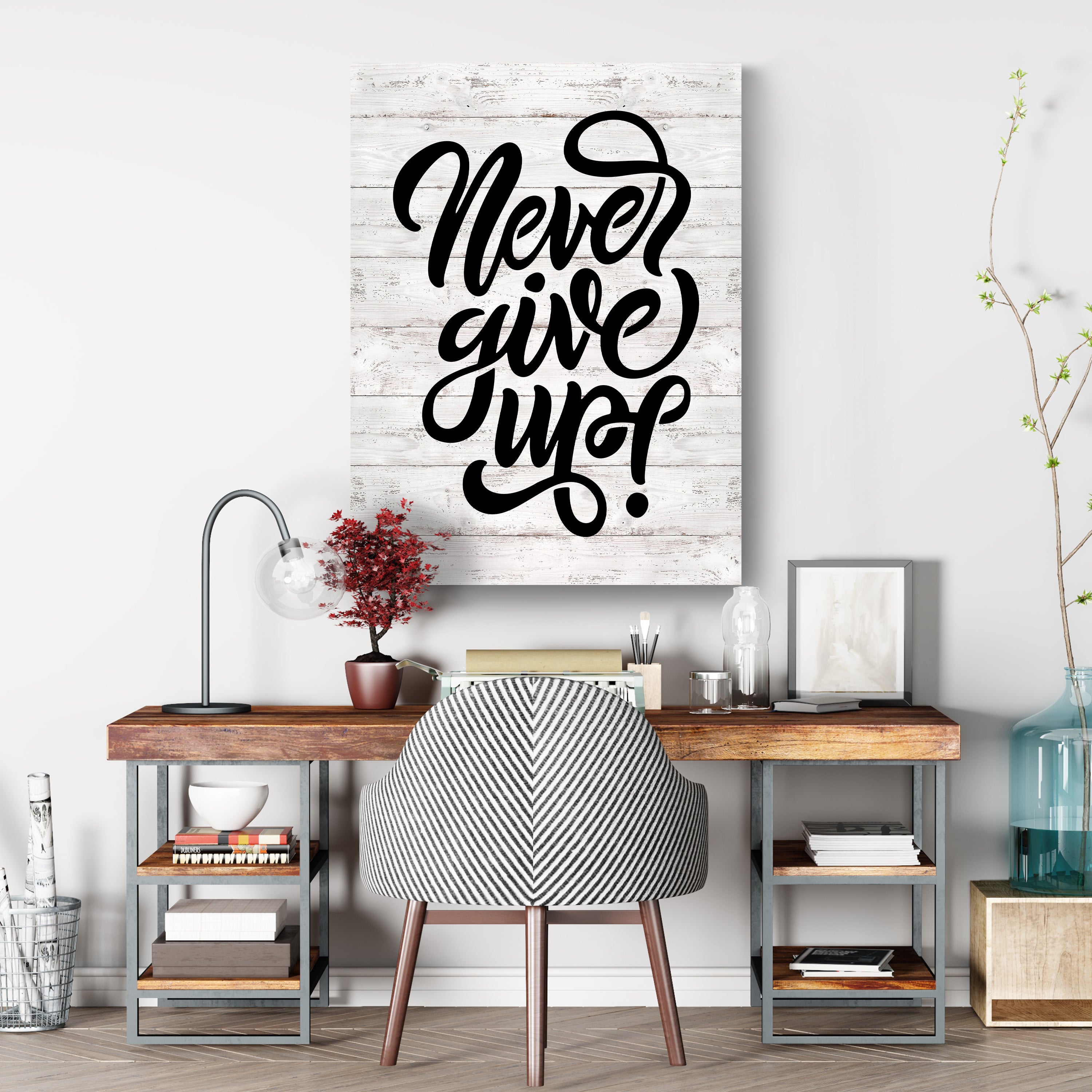 Leinwandbild Motivation, Hochformat, Never give up Holz M0029 kaufen - Bild 3