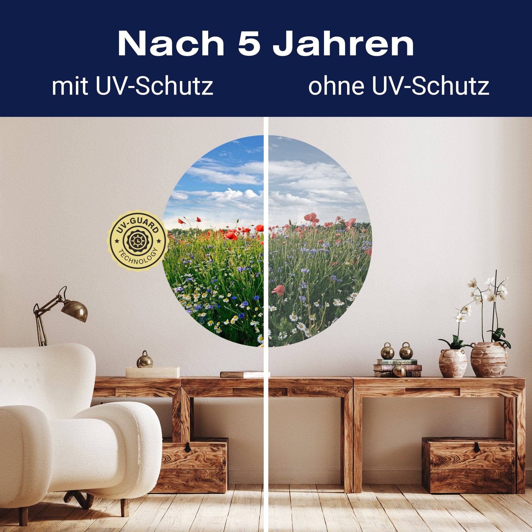 Runde Fototapete Blumenwiese M0043 - Bild 9