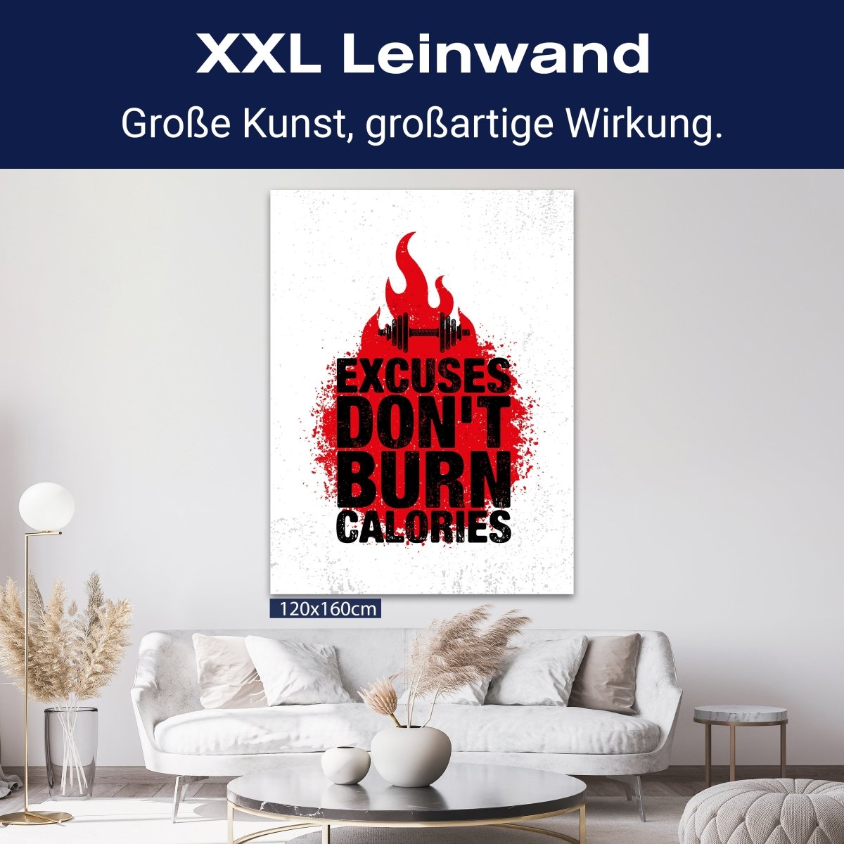 Leinwandbild Motivation, Hochformat, burn calories M0068 kaufen - Bild 9