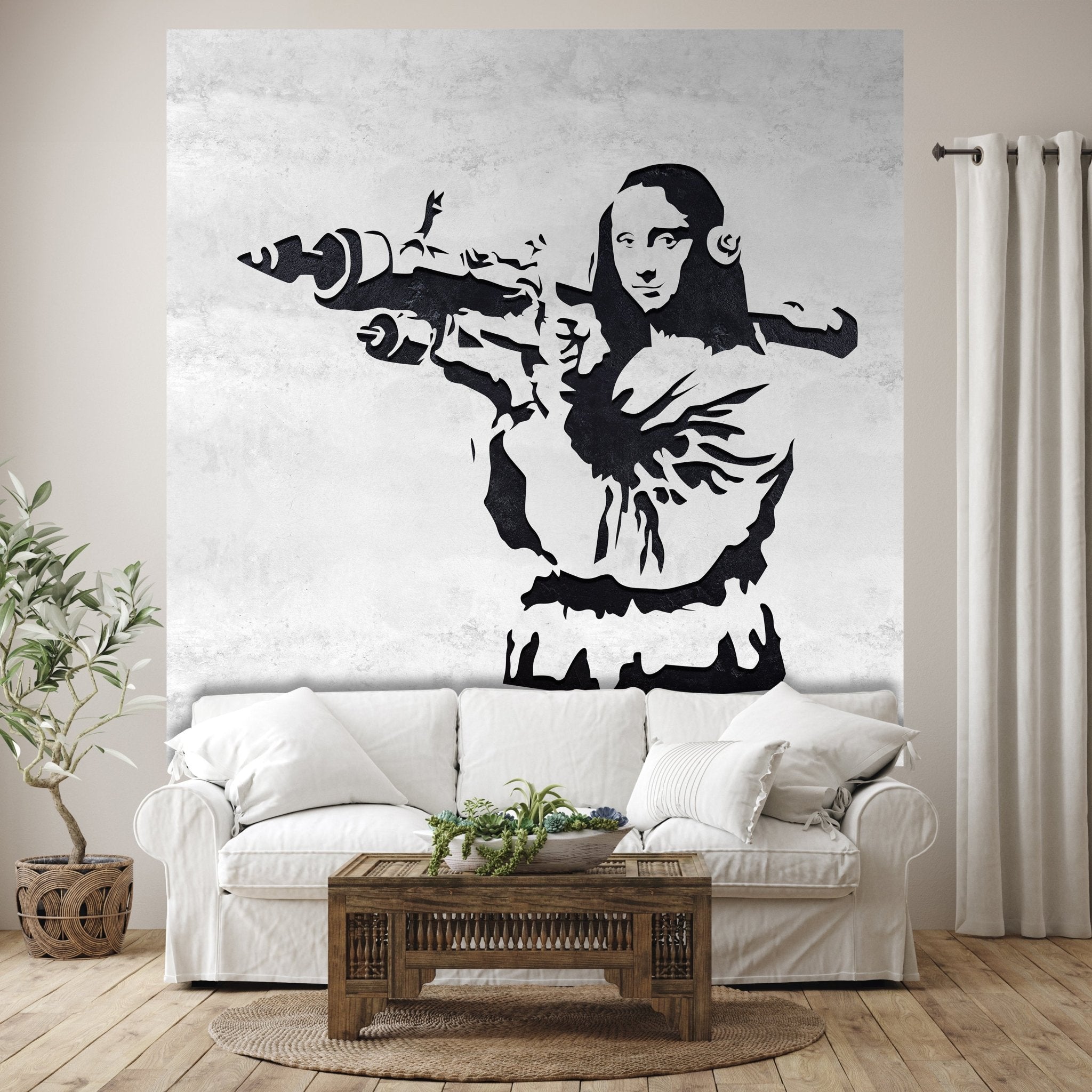 Quadratische Fototapete Banksy Street Art M0069 - Bild 1